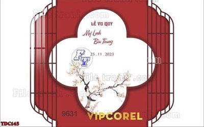File tranh gốc in trần nhà File banner phông đám cưới TDC143 3D