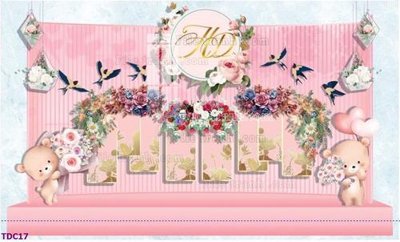 File gốc File banner phông tiệc đám cưới TDC17 (in lụa) họa tiết 3D