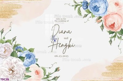 Tải file gốc File banner phông tiệc đám cưới TDC39 (bản PSD) còn layer