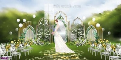 Ảnh gốc file in lụa File banner phông tiệc đám cưới TDC87 chi tiết