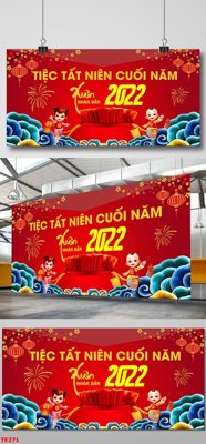 Download file tranh file in baner tết 2023 phông tết tất niên khai xuân TE271 (file gốc PSD)