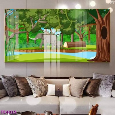 File tranh File tranh trẻ em rừng động vật TE4015 (ảnh gốc) in trần xuyên sáng