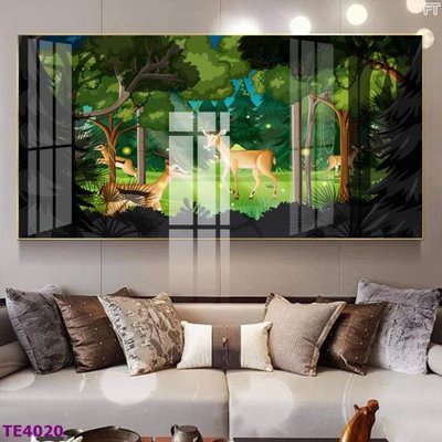 File gốc File tranh trẻ em rừng động vật TE4020 (trang trí) phòng làm việc