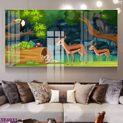 Download file File tranh trẻ em rừng động vật TE4031 (gốc) in mica đèn LED