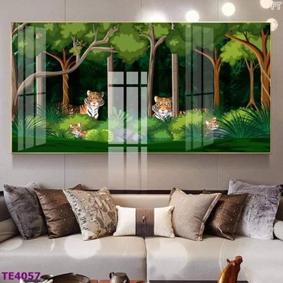 Ảnh gốc file in lụa File tranh trẻ em rừng động vật TE4057 chi tiết