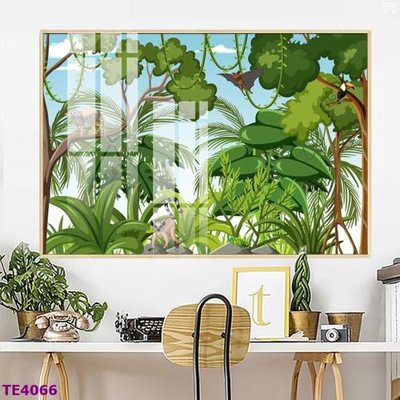 File gốc in ấn File tranh trẻ em rừng động vật TE4066 chuẩn màu CMYK