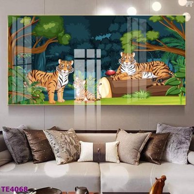 File gốc in ấn File tranh trẻ em rừng động vật TE4068 chất lượng vượt trội