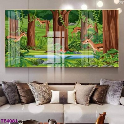 File tranh in trần 3D File tranh trẻ em rừng động vật TE4081 (ảnh gốc)