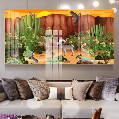 File gốc File tranh trẻ em rừng động vật TE4082 (in lụa) trang trí tường