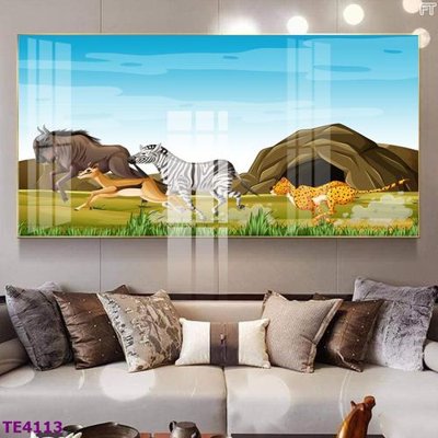 File tranh File tranh trẻ em rừng động vật TE4113 (bản gốc) in lụa dán tường