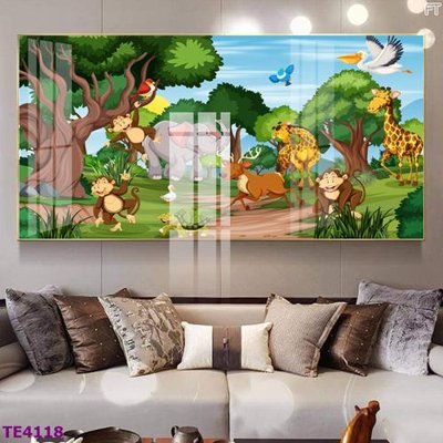 File gốc File tranh trẻ em rừng động vật TE4118 (in mica) cắt laser