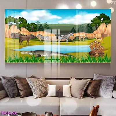 File in lụa File tranh trẻ em rừng động vật TE4126 (tân cổ điển) File tranh trẻ em rừng động vật TE4126