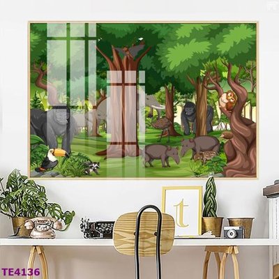 Download file gốc File tranh trẻ em rừng động vật TE4136 (in mica) logo