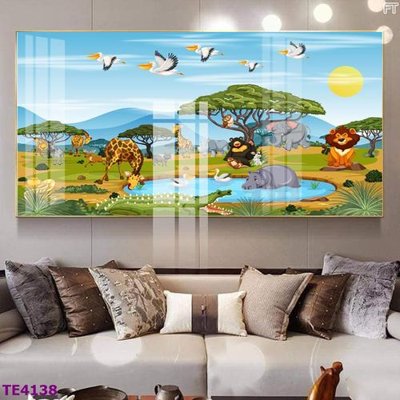 Tải file File tranh trẻ em rừng động vật TE4138 (gốc) in tranh tráng gương