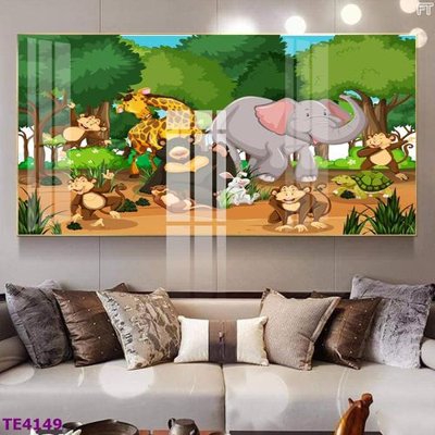 Hình ảnh file gốc in lụa File tranh trẻ em rừng động vật TE4149