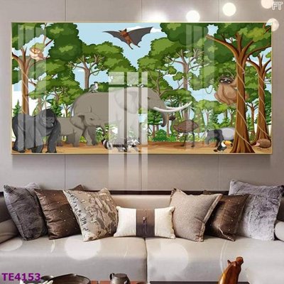 File in trần File tranh trẻ em rừng động vật TE4153 (file gốc) hoa văn 3D