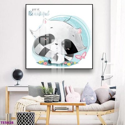 Download file gốc File tranh trẻ em TE5028 (in lụa) hoa lá