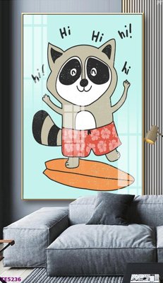 File gốc File tranh trẻ em TE5236 (in lụa) tranh mã đáo