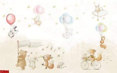 File tranh File tranh tường nền trẻ em 3d TE7044 (ảnh gốc) độc quyền