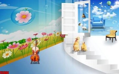 Mua file tranh gốc File tranh tường nền trẻ em 3d TE7081 tại Filetranh.com