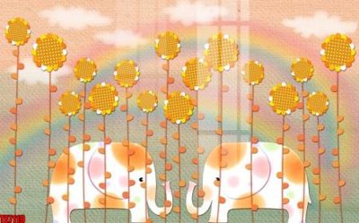 File tranh trang trí File tranh tường nền trẻ em 3d TE7119 (file gốc)