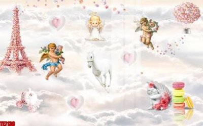 File tranh quảng cáo File tranh tường nền trẻ em 3d TE7138 (download file gốc)