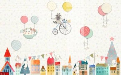 File gốc File tranh tường nền trẻ em 3d TE7180 (PNG) nền trong suốt