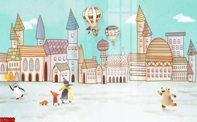 File gốc File tranh tường nền trẻ em 3d TE7202 (in tráng gương) ốp tường