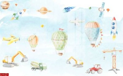 Tải file File tranh tường nền trẻ em 3d TE7212 (PSD) cho in tranh 3D