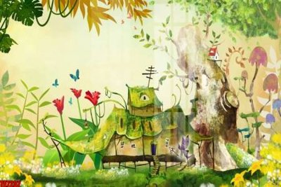 File gốc File tranh tường nền trẻ em 3d TE7237 (in lụa) trang trí tường