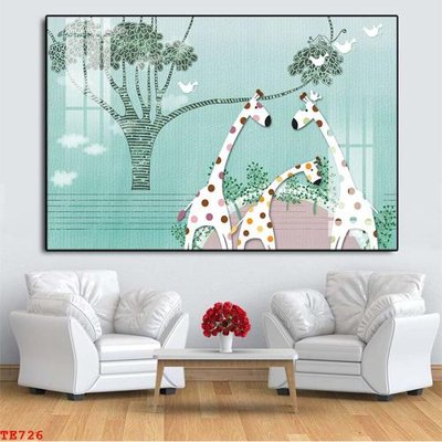 File in trần File tranh trẻ em TE726 (file gốc) hoa văn 3D