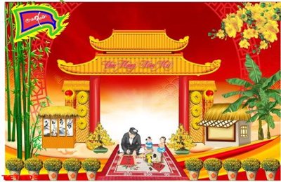 File PSD file in baner tết 2023 phông tết tất niên khai xuân TET103 (gốc) nhiều lớp (multi-layer)