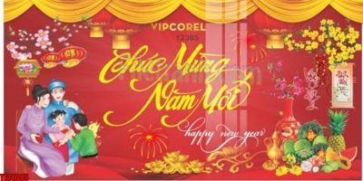 File in trần file in banner tết 2025 phông tết tất niên khai xuân chúc mừng năm mới 2025 TET1095 (bản gốc) hoa văn