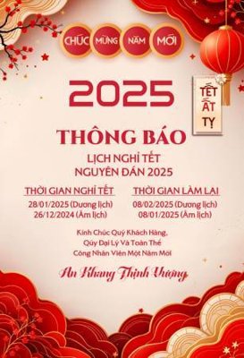 File in trần File in thông báo nghỉ tết 2025TET1236 (file gốc) hoa văn 3D