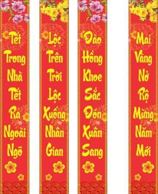 Download file gốc file câu đối tết chúc mừng năm mới 2025 TET1429 (in lụa) hoa lá