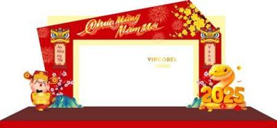 Ảnh gốc File check in decor backop trang trí cổng tết năm mới 2025 TET1437 (nét căng) in mica