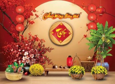 Tải về hình ảnh gốc File tiểu cảnh tết check in phông tết 2025 TET1471 sắc nét