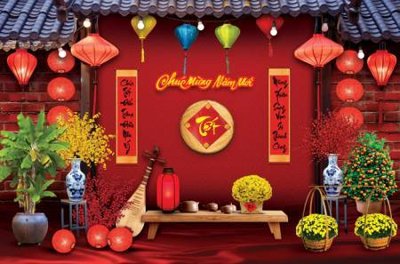 File tranh File tiểu cảnh tết check in phông tết 2025 TET1479 (ảnh gốc) in trần 3D