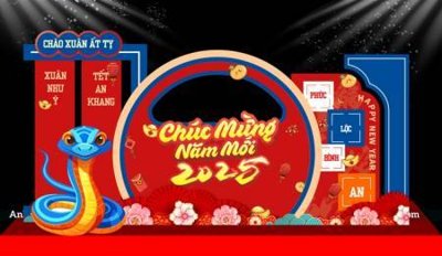 File gốc in ấn File backdrop decor check in xuân ất tỵ 2025 TET1747 (sẵn sàng tải về)