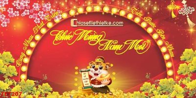 File in lụa file in baner tết 2023 phông tết tất niên khai xuân TET207 (chất lượng cao) file in baner tết 2023 phông tết tất niên khai xuân TET207