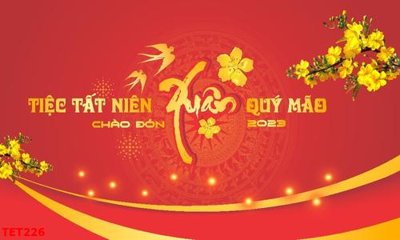 File tranh in trần file in baner tết 2023 phông tết tất niên khai xuân TET226 (ảnh gốc siêu nét)