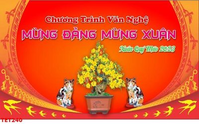 File gốc file in baner tết 2023 phông tết tất niên khai xuân TET240 (in 3D) nghệ thuật