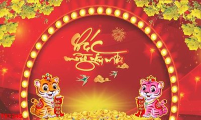 File gốc file in baner tết 2023 phông tết tất niên khai xuân TET245 (in lụa) cao cấp