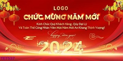 File PSD file in baner tết 2023 phông tết tất niên khai xuân TET537 (bản gốc) dễ dàng edit