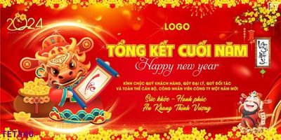 File gốc file in baner tết 2023 phông tết tất niên khai xuân TET540 (in lụa) cao cấp