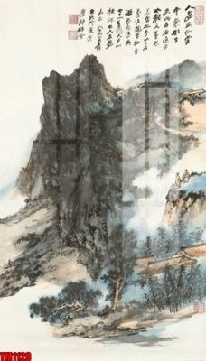 File in trần File tranh thủy mặc trung quốc TM1128 (file gốc) xuyên sáng