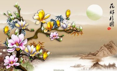 File in trần File tranh thủy mặc TM125 (bản gốc) trời sao