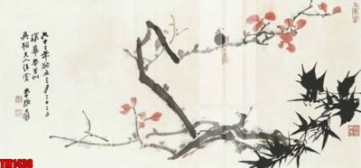 File gốc File tranh thủy mặc trung quốc TM1438 (in tráng gương) sang trọng