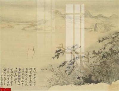 File ảnh File tranh thủy mặc trung quốc TM1465 (gốc) in backdrop sự kiện