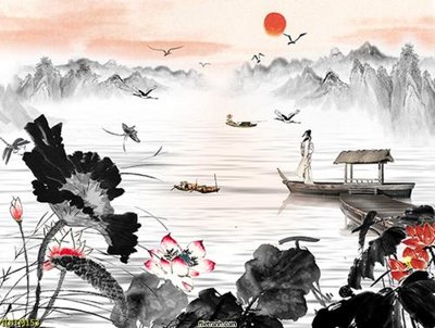 Download file File tranh thủy mặc TM153 (gốc) in mica đèn LED